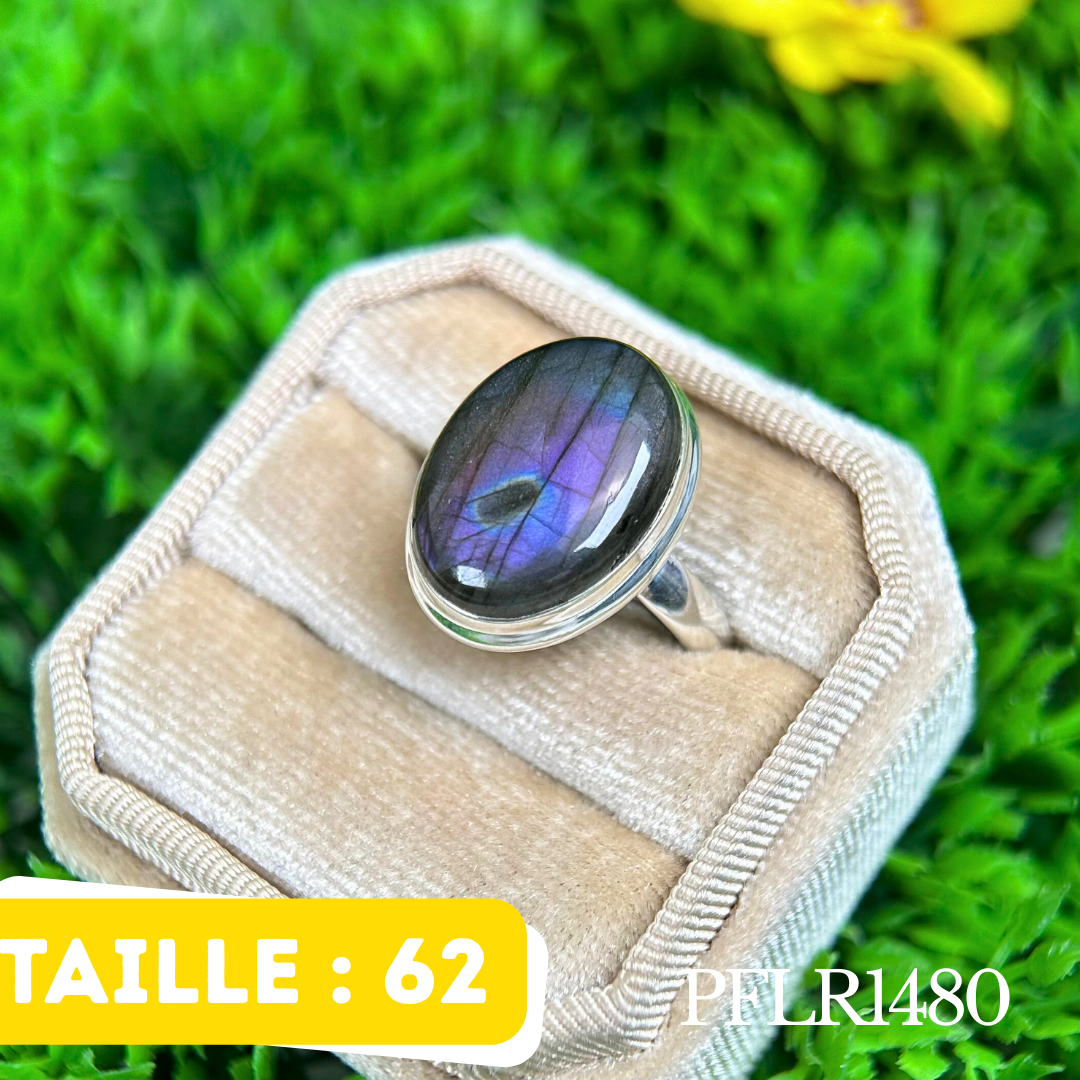 Bague argent Labradorite Purple fire
