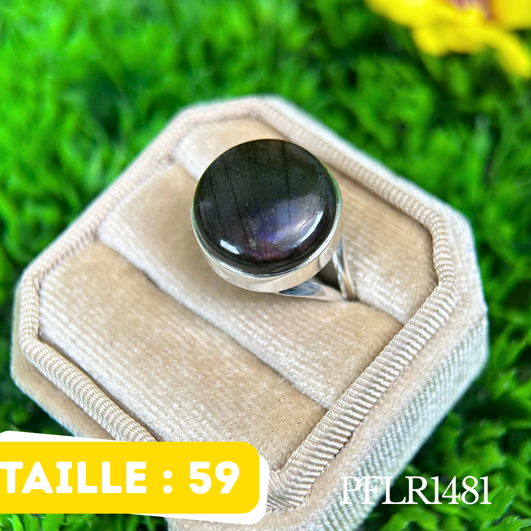 Bague argent Labradorite Purple fire