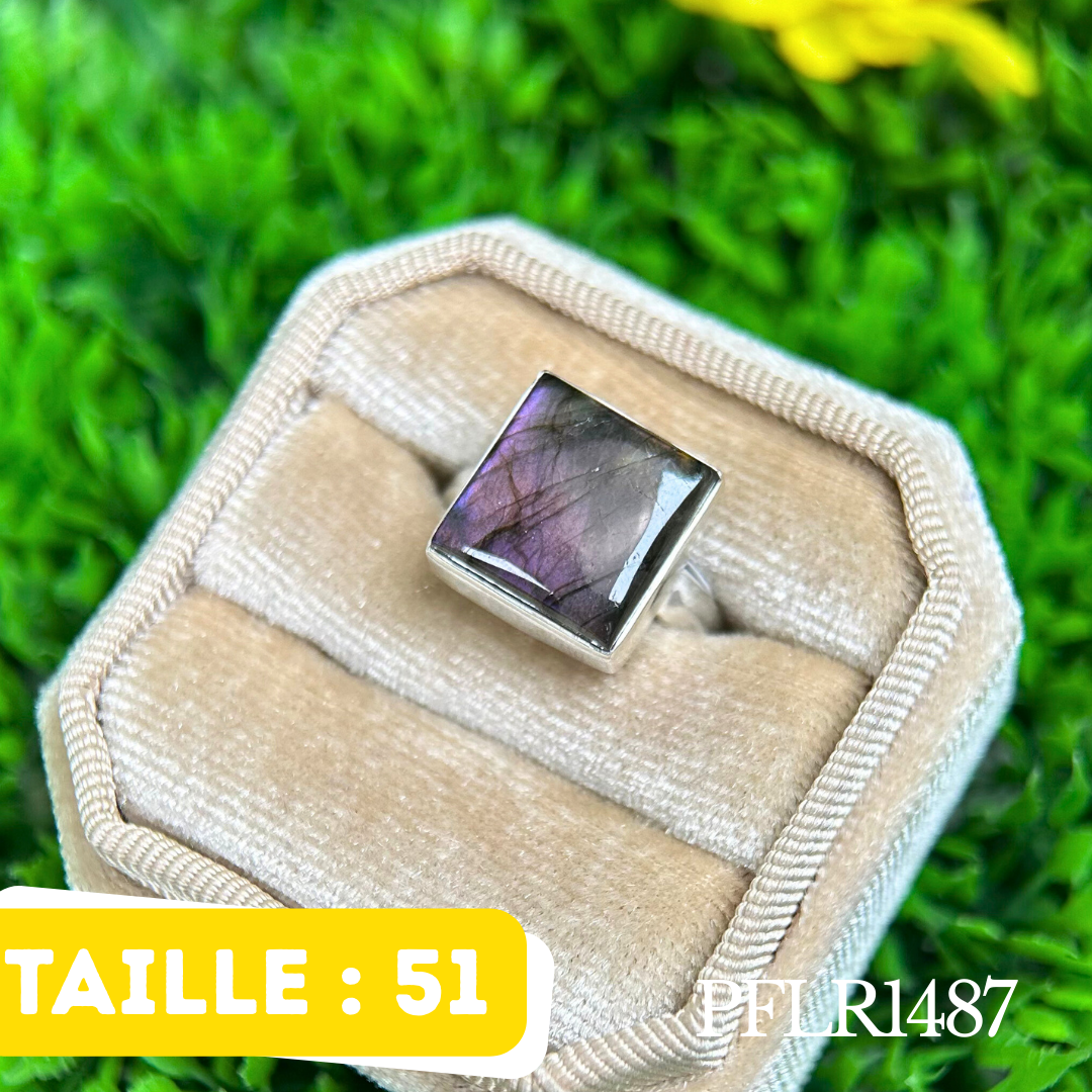 Bague argent Labradorite Purple fire
