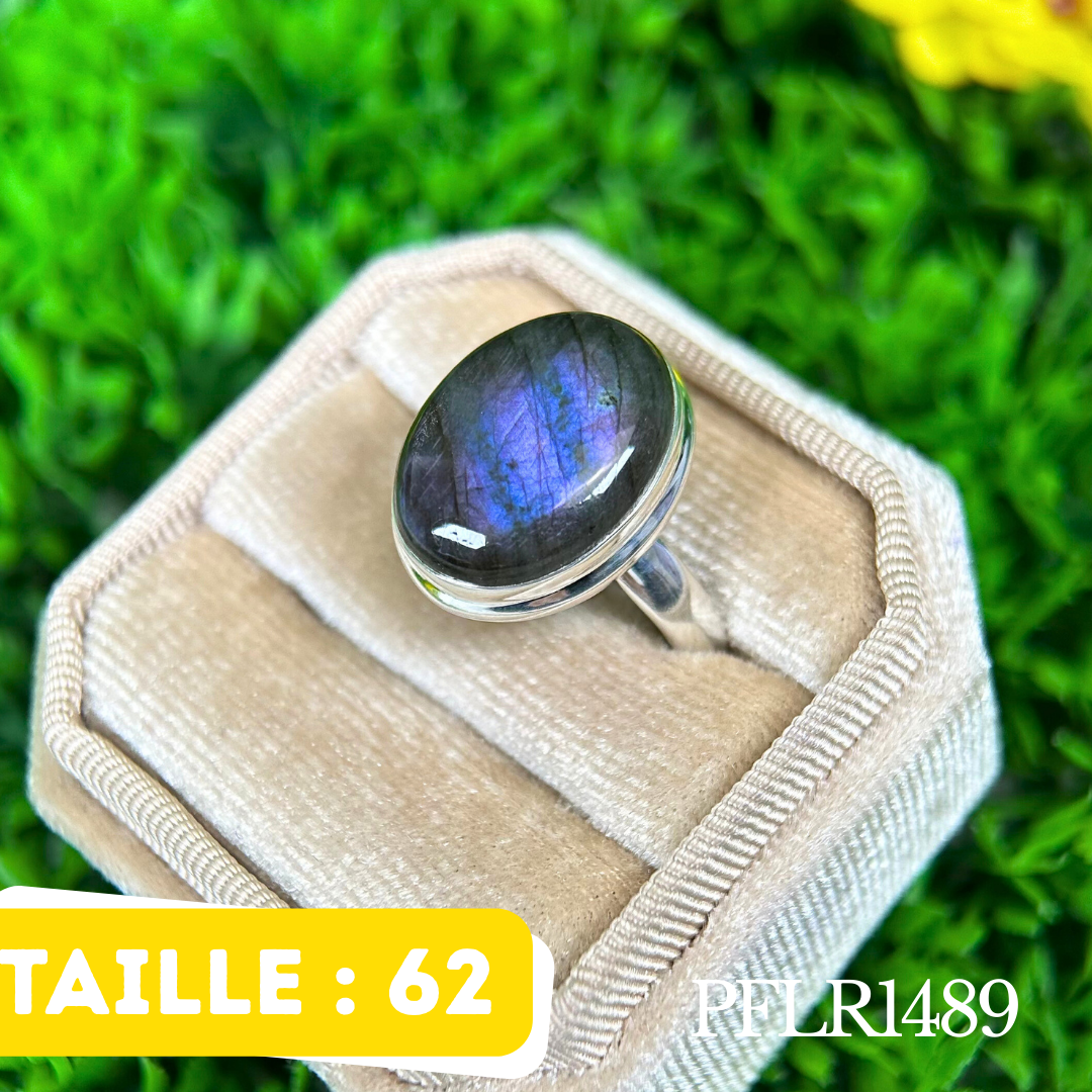 Bague argent Labradorite Purple fire
