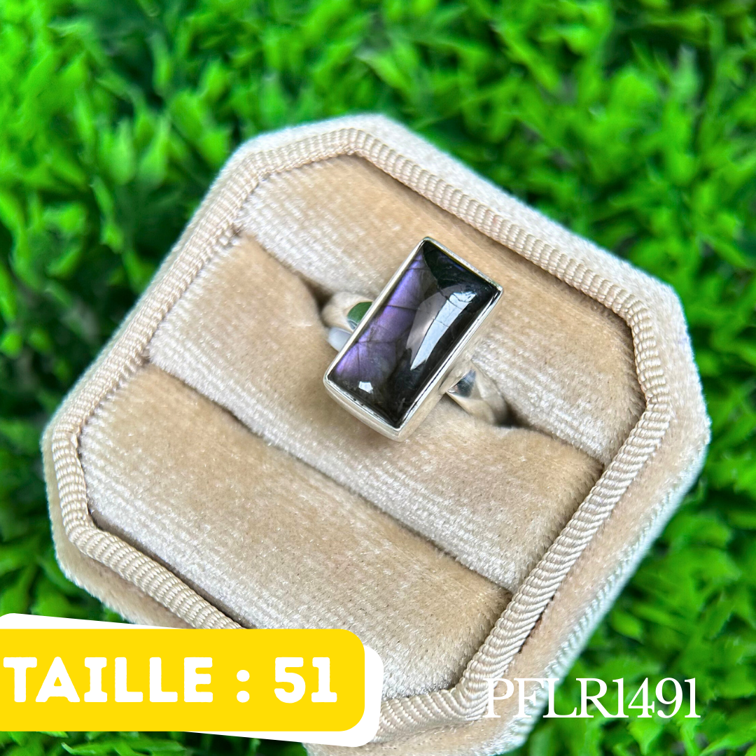 Bague argent Labradorite Purple fire