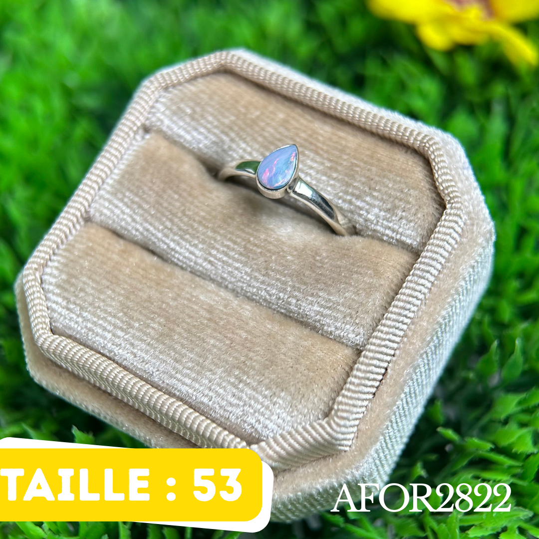 Bague argent solitaire Opale Australienne