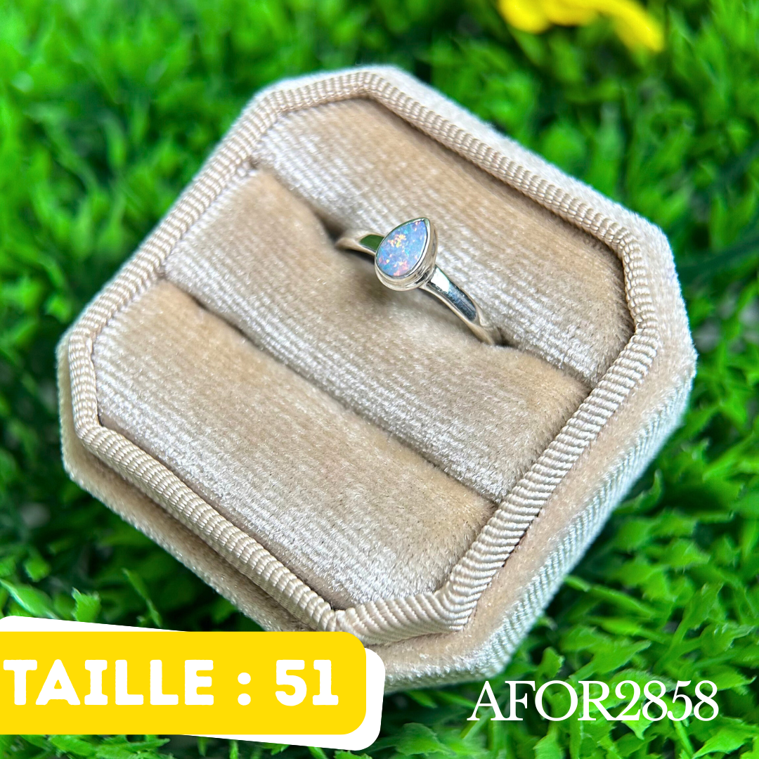 Bague argent solitaire Opale Australienne