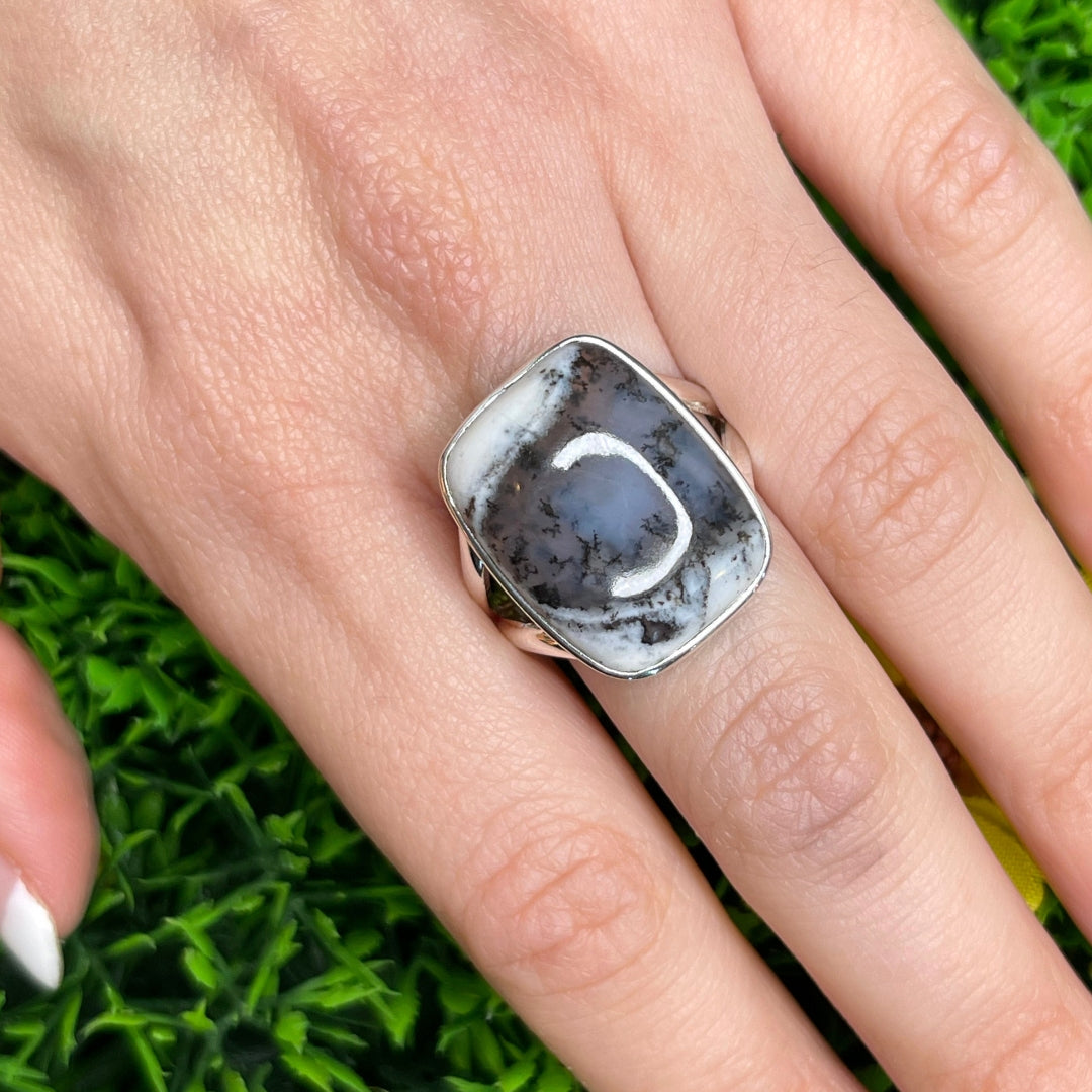 Bague Agate Dendritique #14