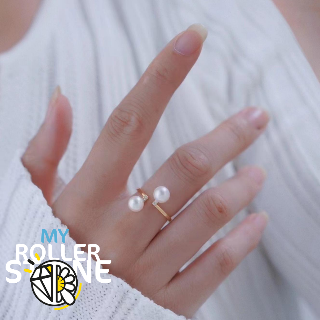 Bague Perle de Culture Argent 925 Double