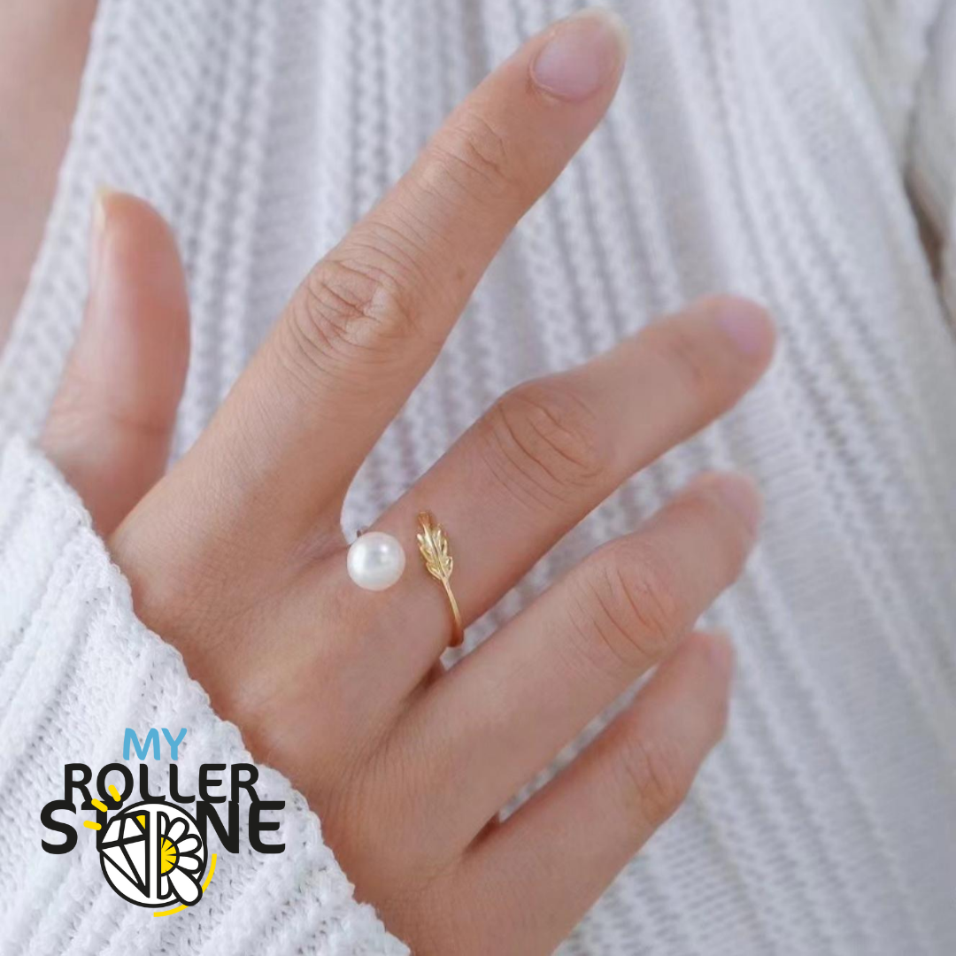 Bague Perle de Culture Argent 925 Feuille - Argent