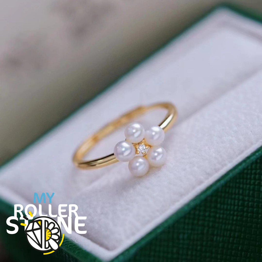 Bague Perle de Culture Argent 925 Fleur