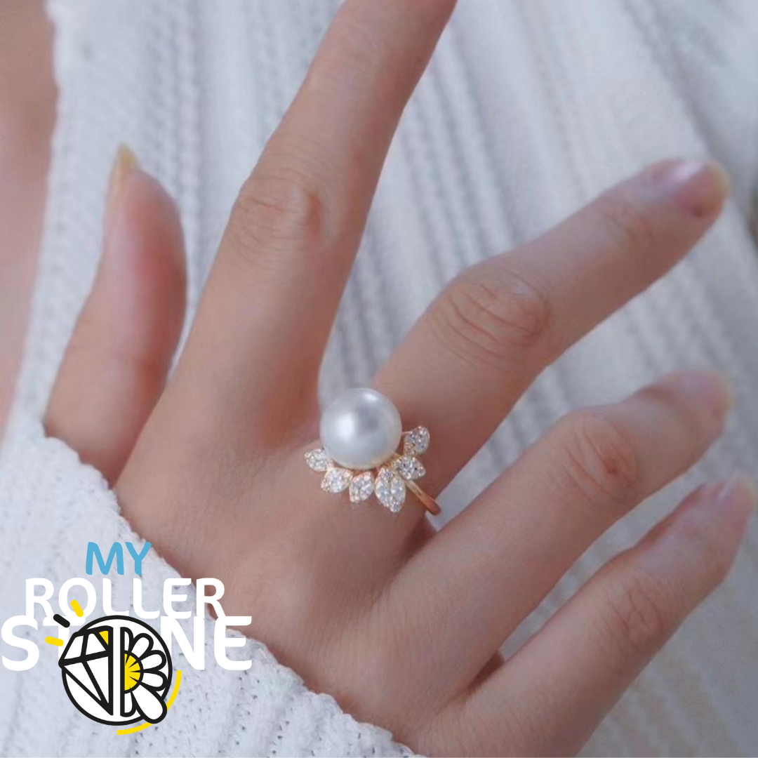 Bague Perle de Culture Argent 925 Floral - Or