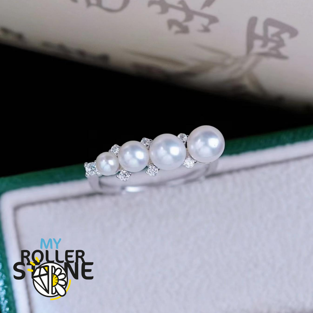 Bague Perle de Culture Argent 925 Graduée - Argent