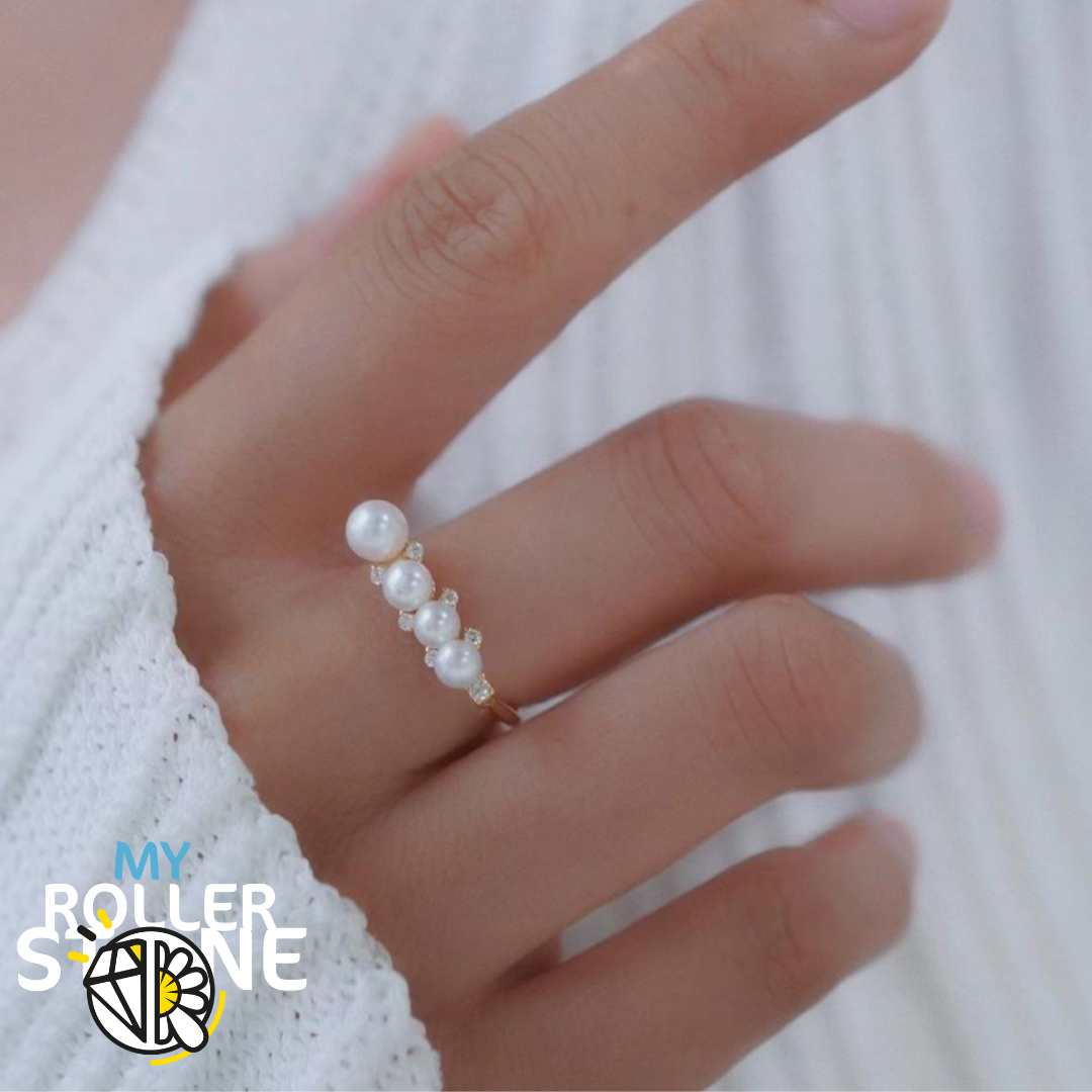 Bague Perle de Culture Argent 925 Graduée - Argent