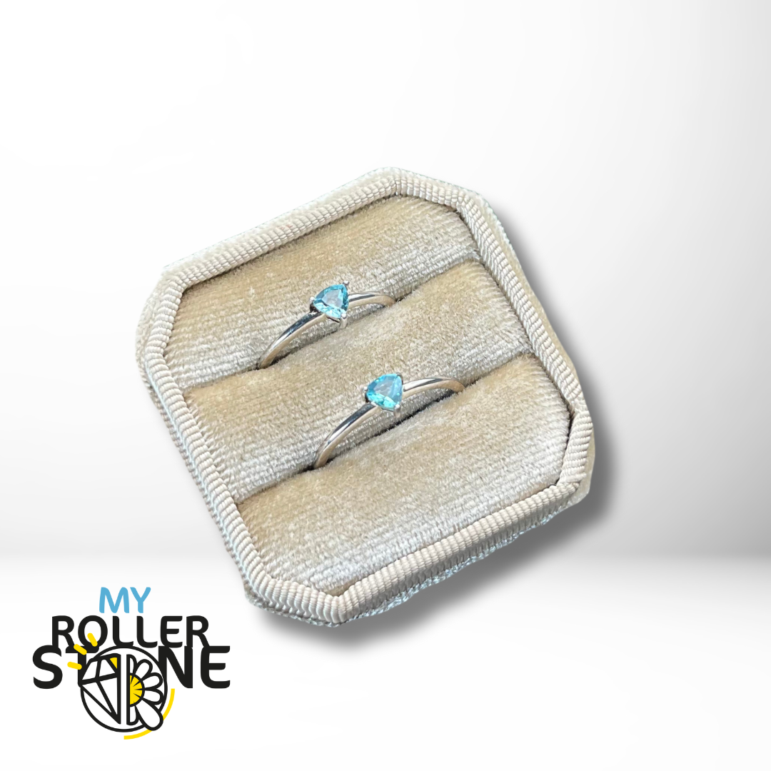 Bague Solitaire Apatite néon Trillon (3 tailles) - Bagues
