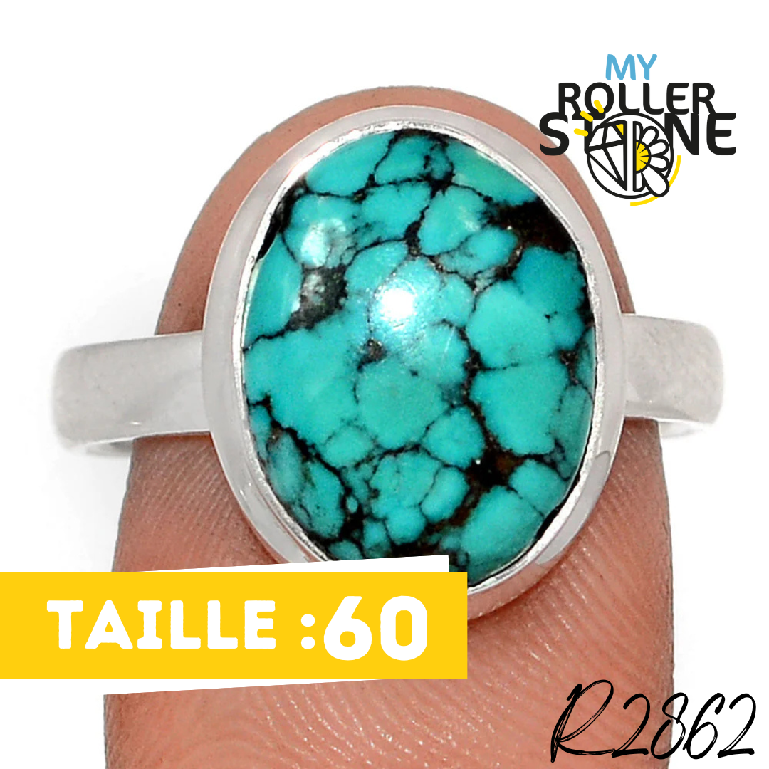 Bague Turquoise Tibétaine R2862 - Bagues