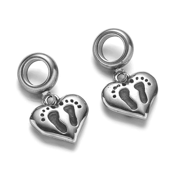 Bélière Coeur et empreintes - Accessoires pour bijoux