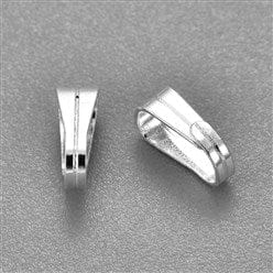 Bélière pendentif à pince striée argent (grande) - Accessoires pour bijoux