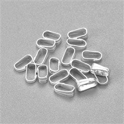 Bélière pendentif à pince striée argent (grande) - Accessoires pour bijoux