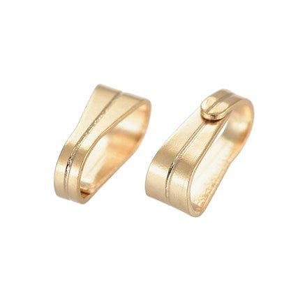 Bélière pendentif à pince striée or (grande) - Accessoires pour bijoux