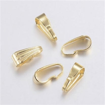 Bélière pendentif à pince striée or (grande) - Accessoires pour bijoux