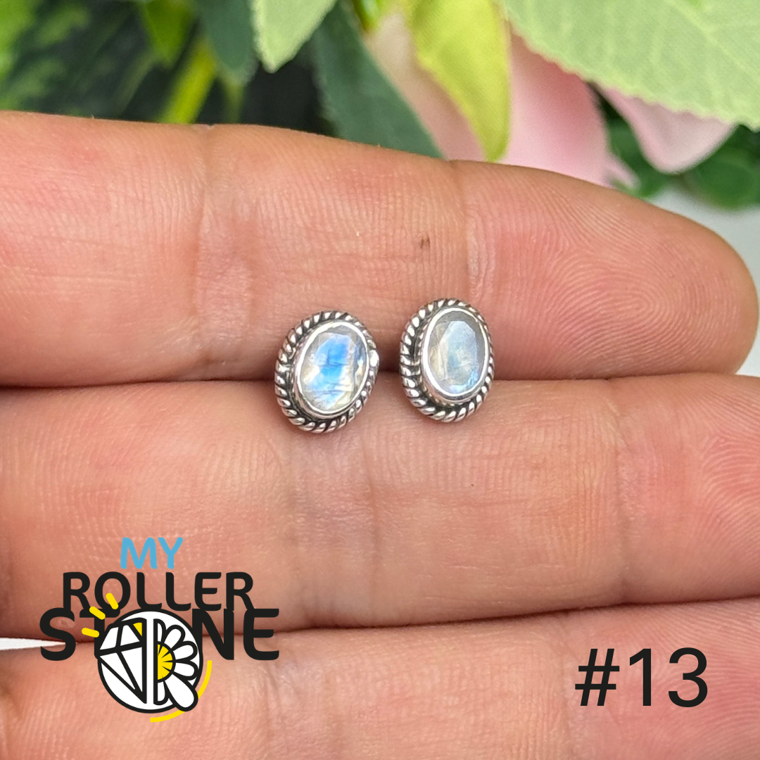 Boucles d’oreilles argent 925 pierre de lune #E113