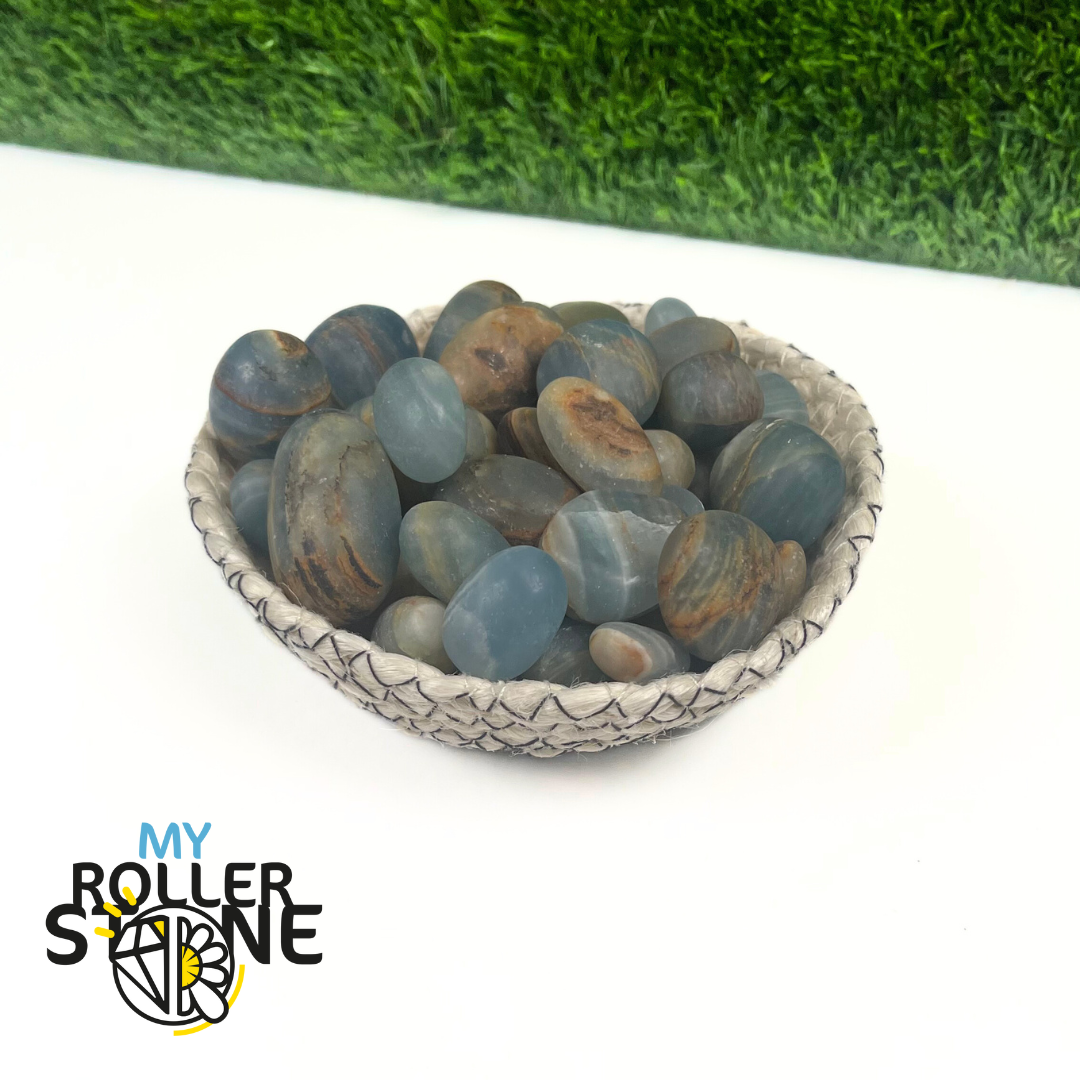 Pierres Roulées en Calcite Bleue
