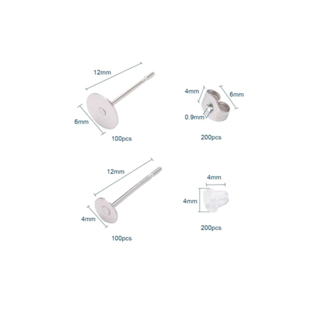 Boucle d’oreille en acier avec coussin plat - Accessoires pour bijoux