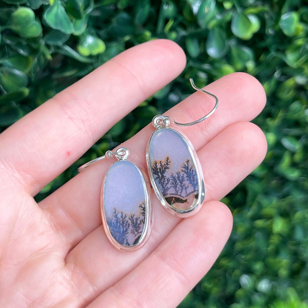 Boucles d'Oreilles Agate Dendrite #1