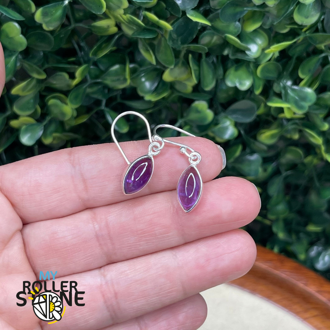 Boucles d’oreilles Argent 925 Améthyste Marquise - Boucles d’oreilles