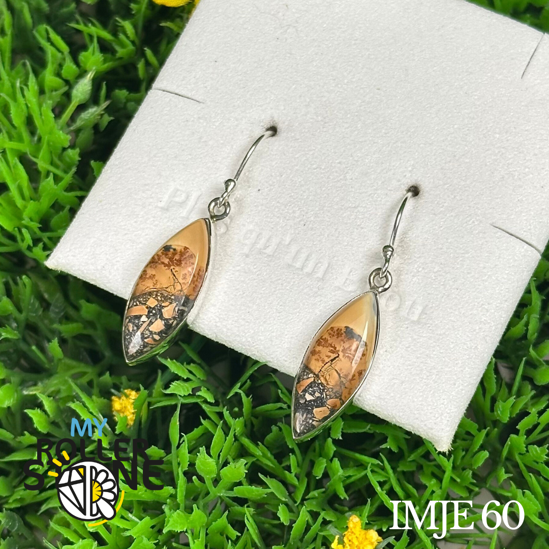 Boucles d’oreilles Argent 925 Jaspe Maligano #IMJE 60 - Boucles d’oreilles