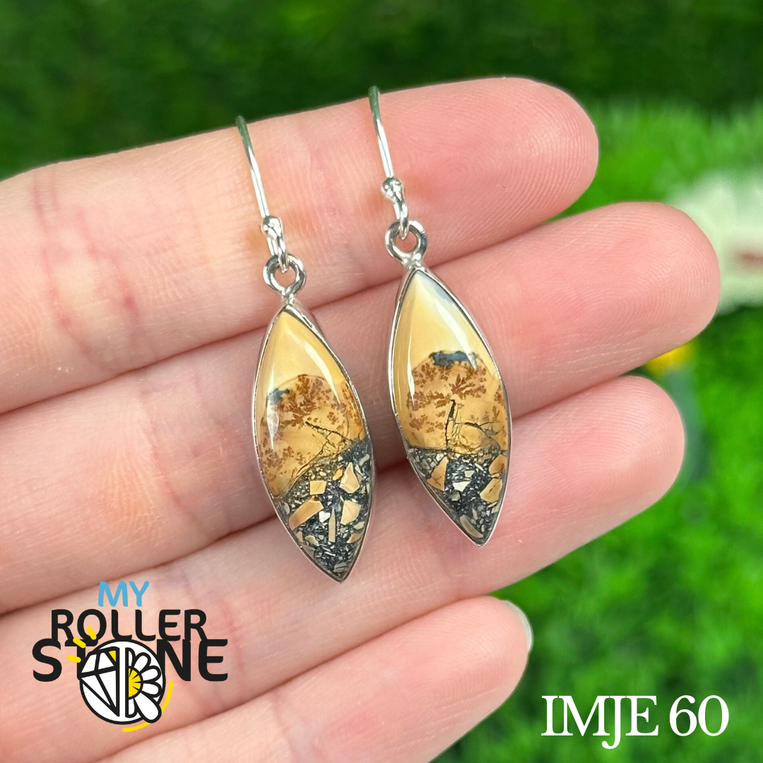 Boucles d’oreilles Argent 925 Jaspe Maligano #IMJE 60 - Boucles d’oreilles