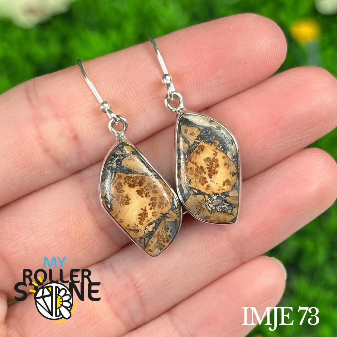 Boucles d’oreilles Argent 925 Jaspe Maligano #IMJE 73 - Boucles d’oreilles