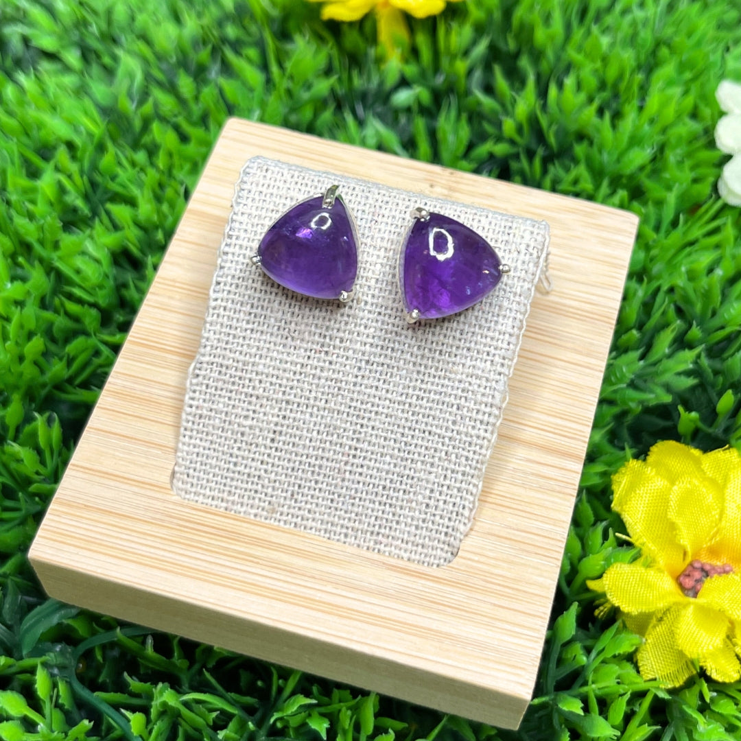 Boucles d'Oreilles Lapis Lazuli Argent Triangle