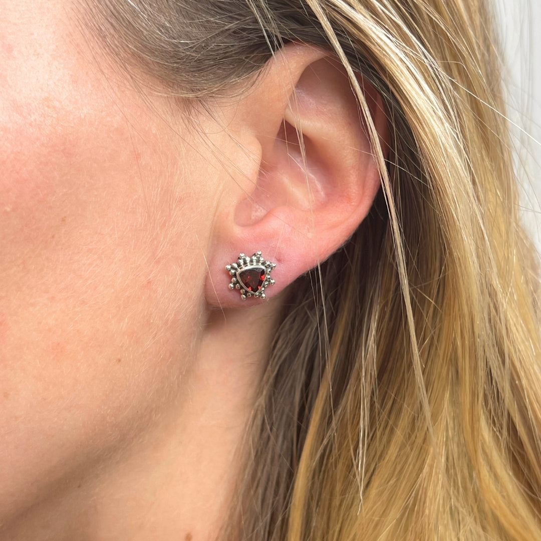 Boucles d'oreilles Grenat #11