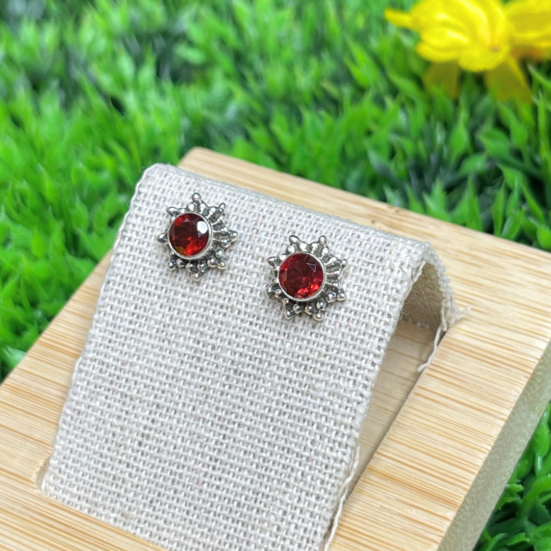 Boucles d'oreilles Grenat #8