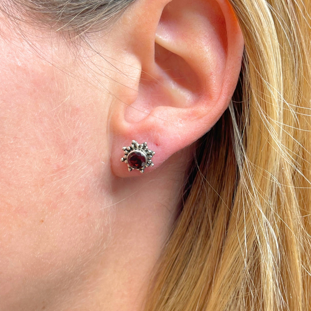 Boucles d'oreilles Grenat #8