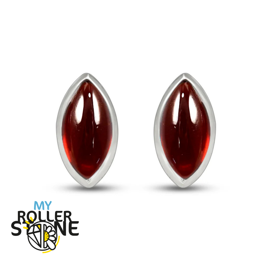 Boucles d’oreilles Grenat Marquise 8X4 MM