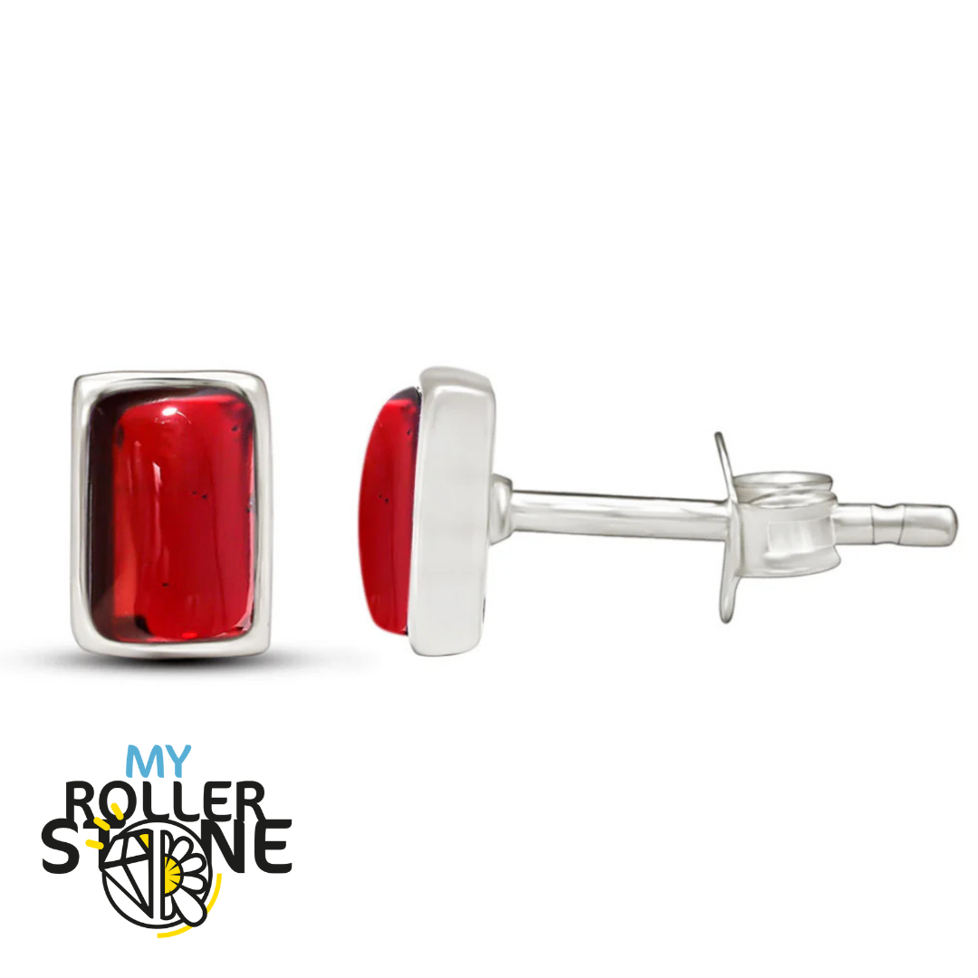 Boucles d’oreilles Grenat Rectangle 6X4 MM