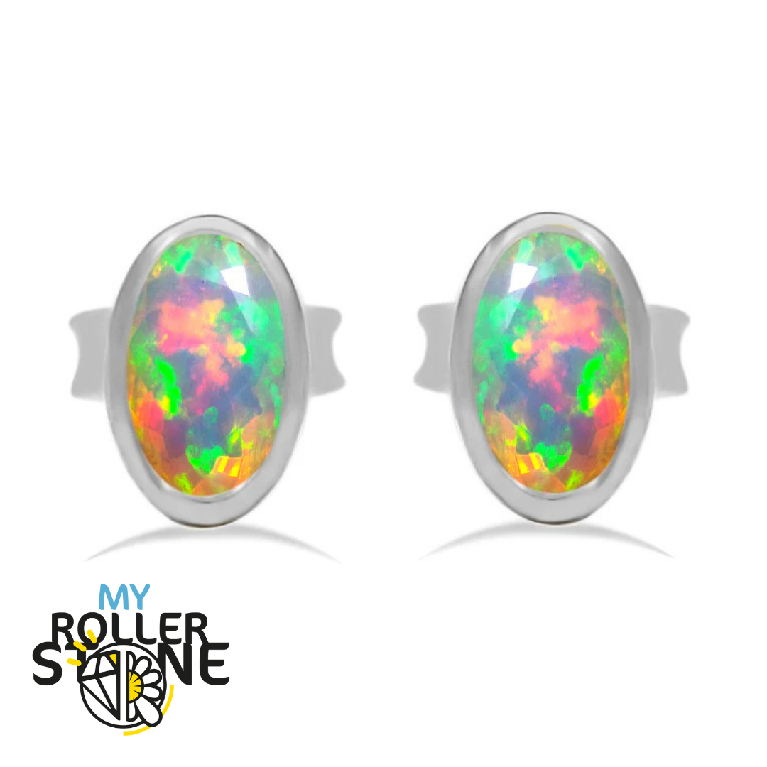Boucles d’oreilles Opale Éthiopienne Oval 5X3 MM