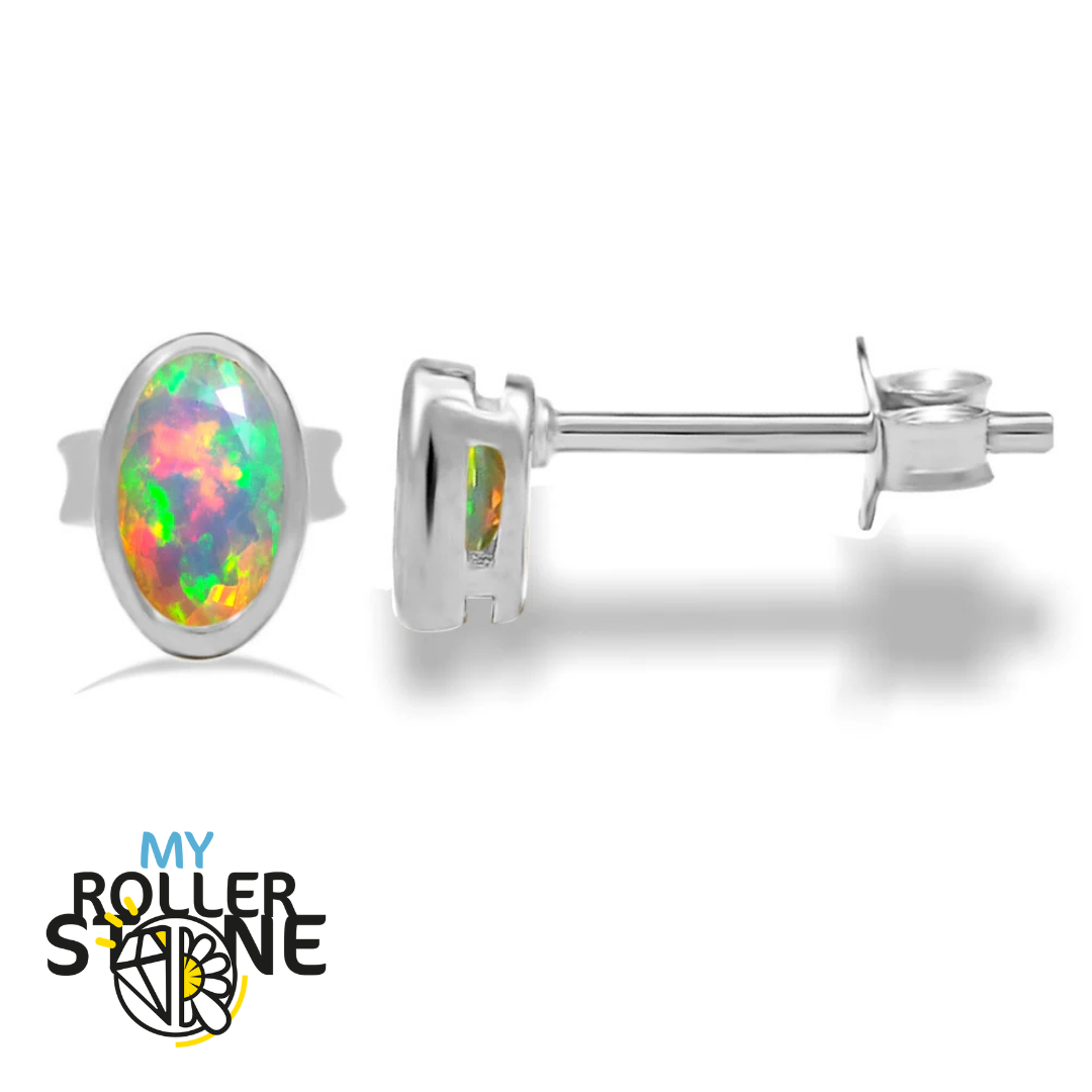 Boucles d’oreilles Opale Éthiopienne Oval 5X3 MM