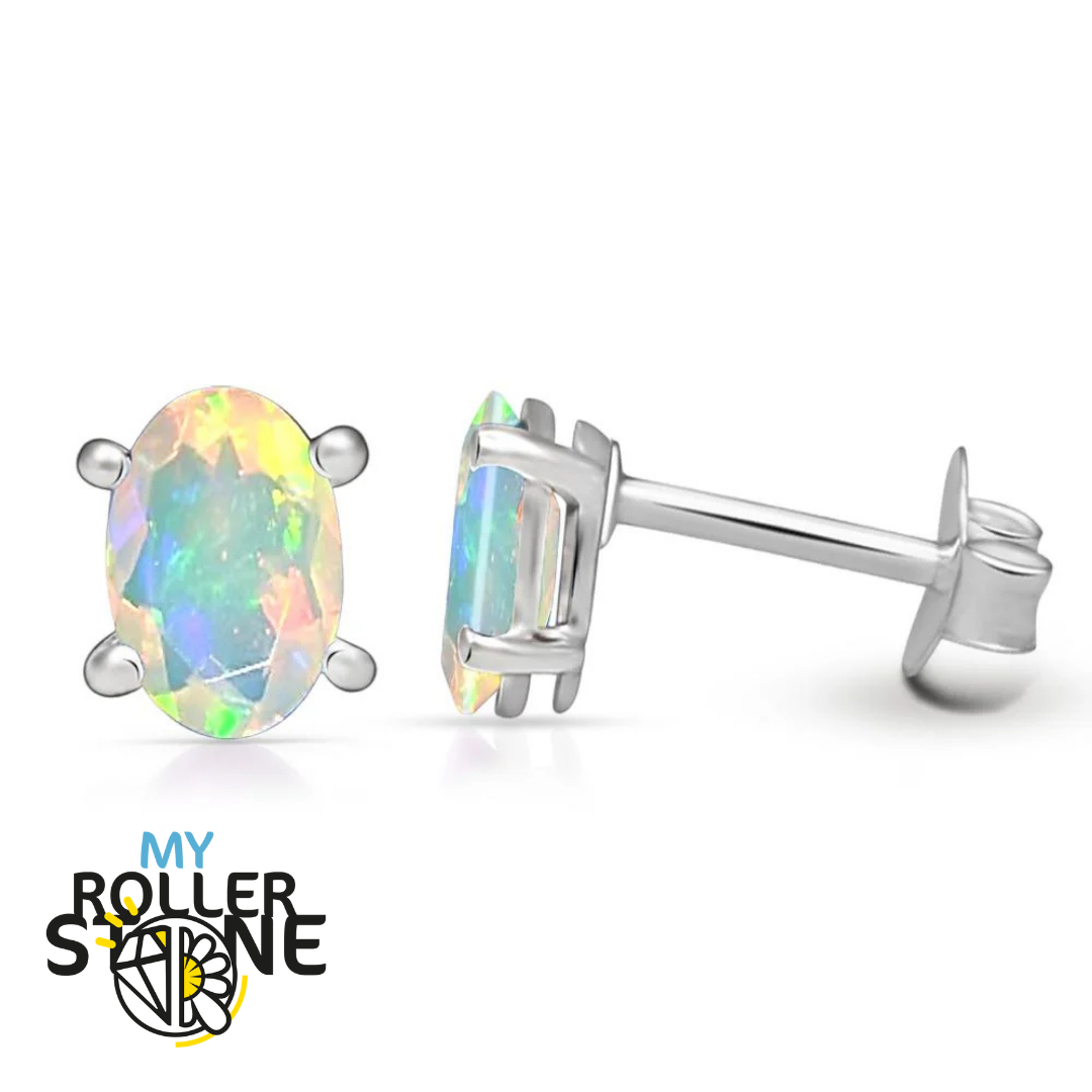 Boucles d’oreilles Opale Éthiopienne Oval 6X4 MM