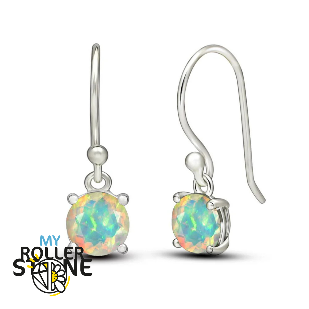 Boucles d’oreilles Opale Éthiopienne Rond 5X5 MM