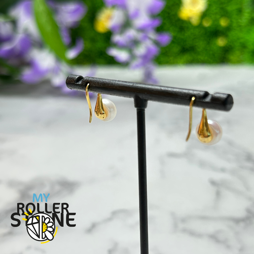 Boucles d'Oreilles Perle de Culture Bouton