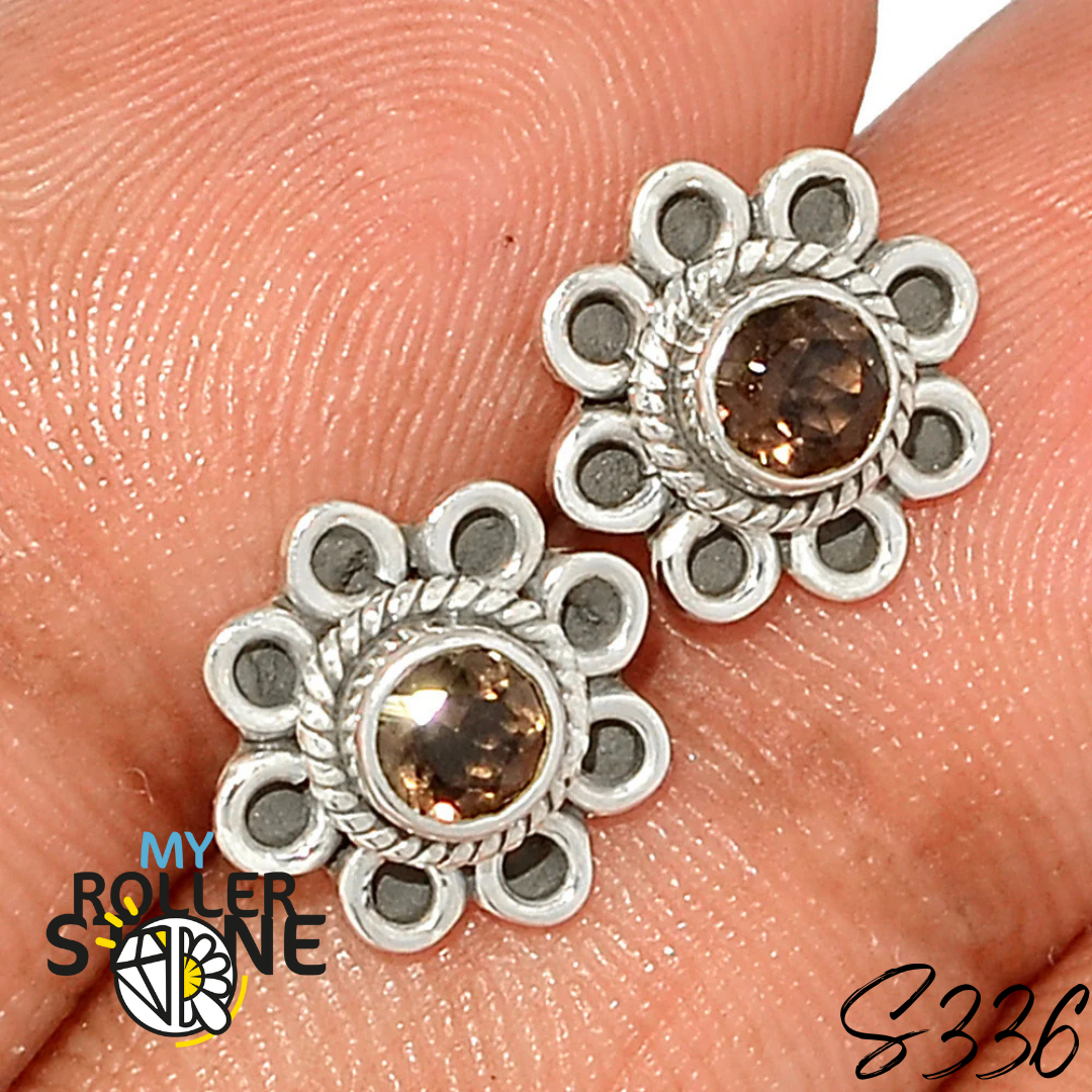 Boucles d’oreilles Quartz Fumé S336