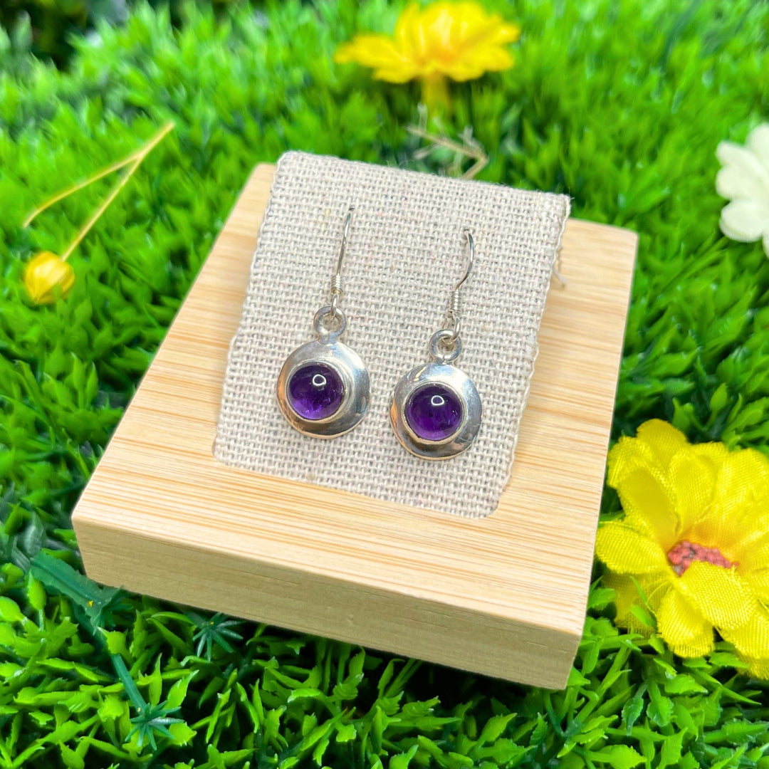 Boucles d'oreilles Rondes Améthyste
