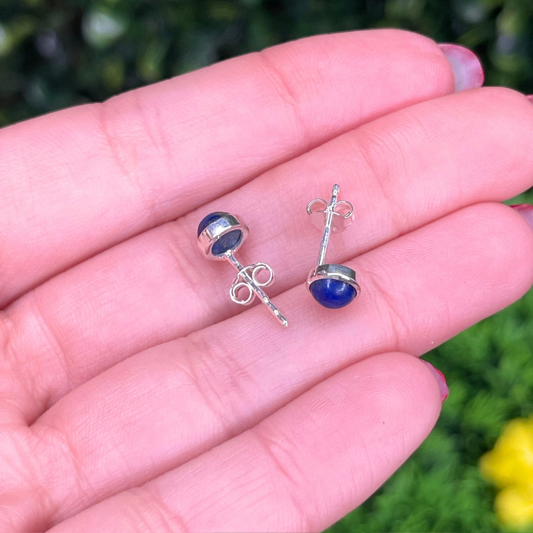 Boucles d'Oreilles Rondes Lapis Lazuli