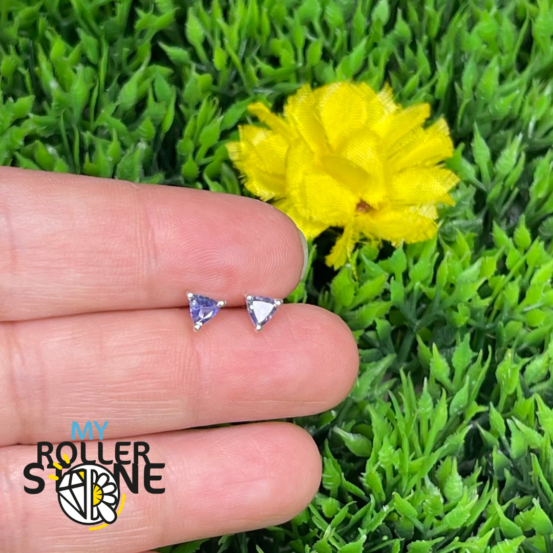 Boucles d’Oreilles Tanzanite Argent Trillon - Boucles d’oreilles