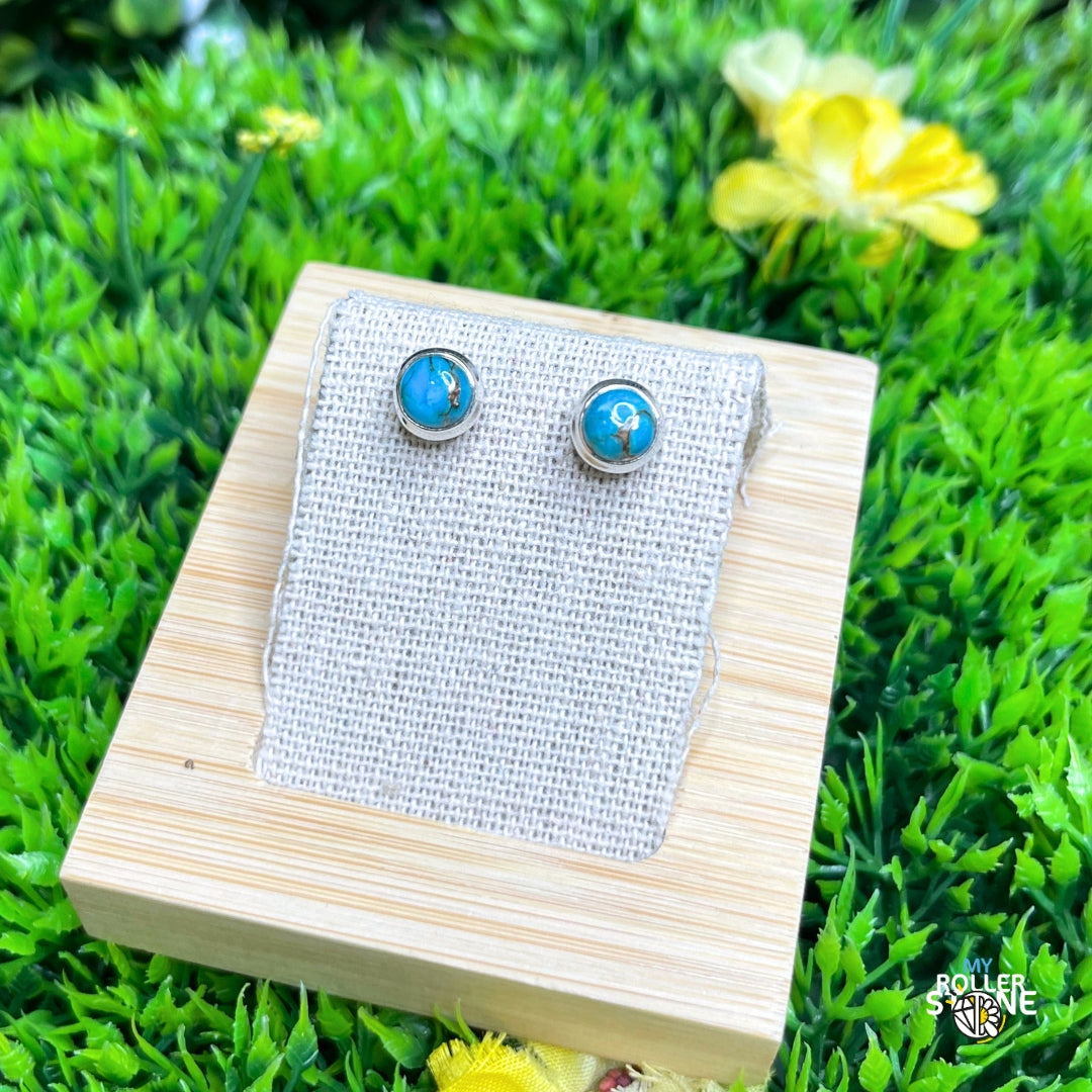 Boucles d&#39;oreilles en Turquoise Blue Copper #22
