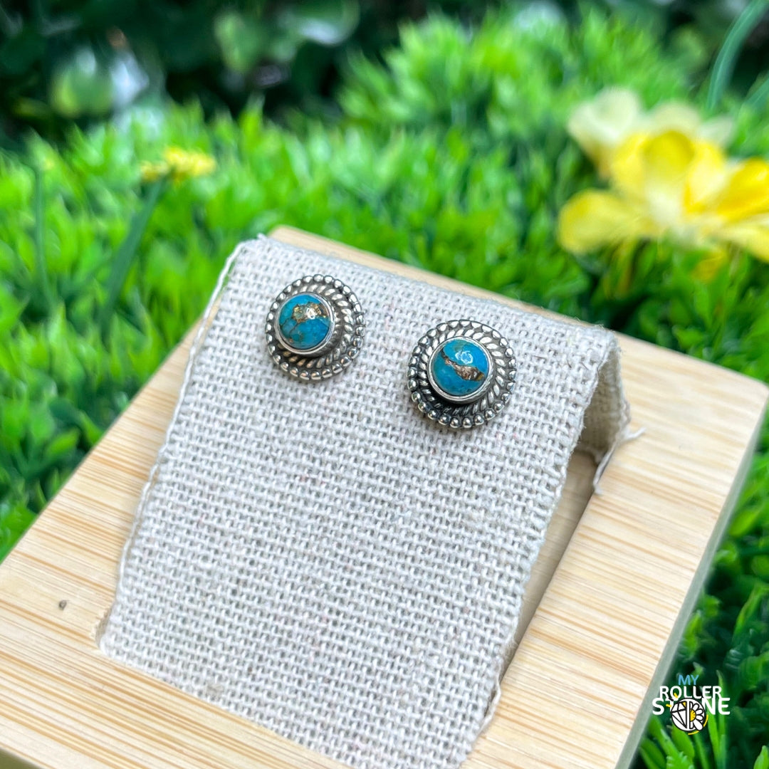 Boucles d'oreilles Turquoise Blue Copper #24