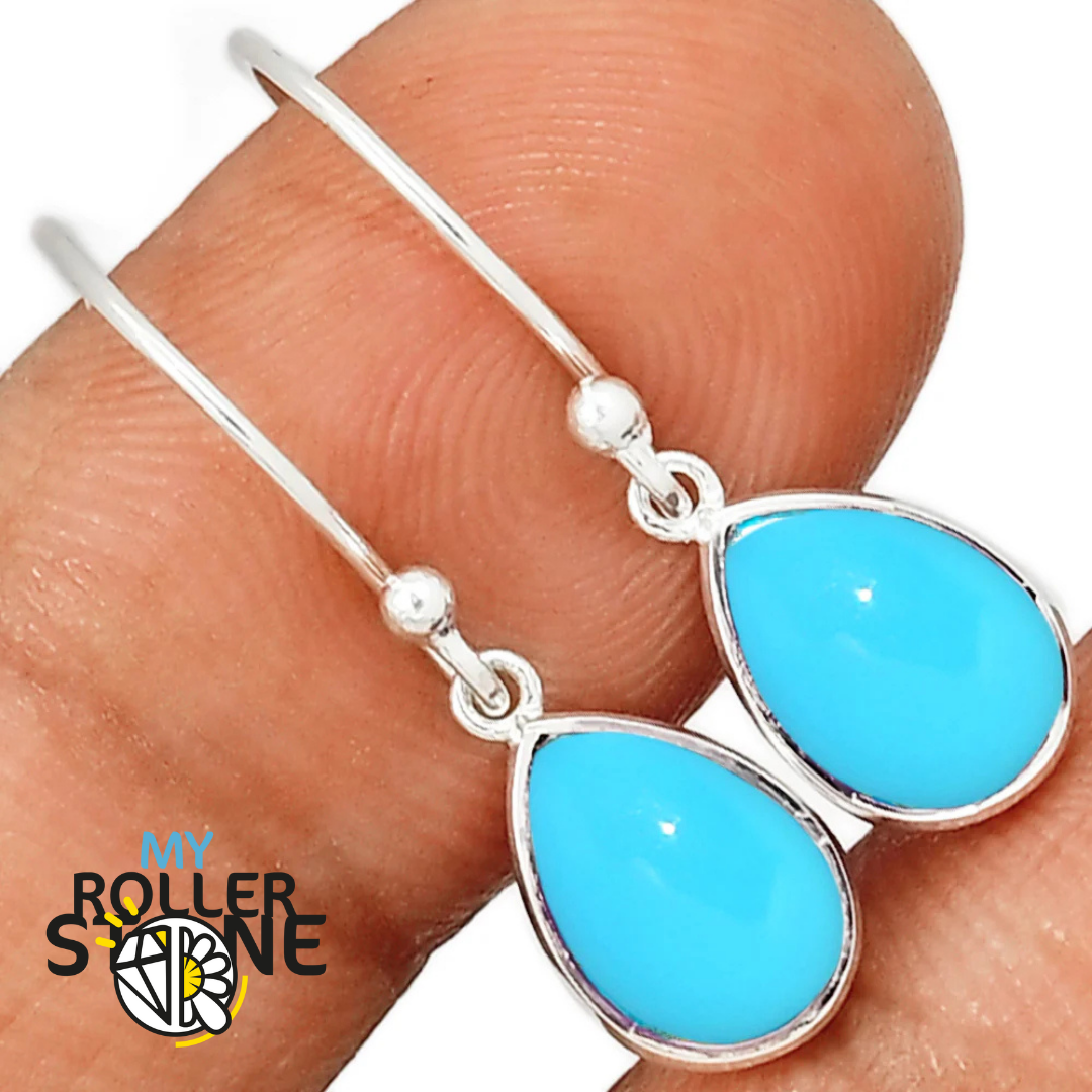 Boucles d’oreilles Turquoise Kingman Poire 10X7 MM