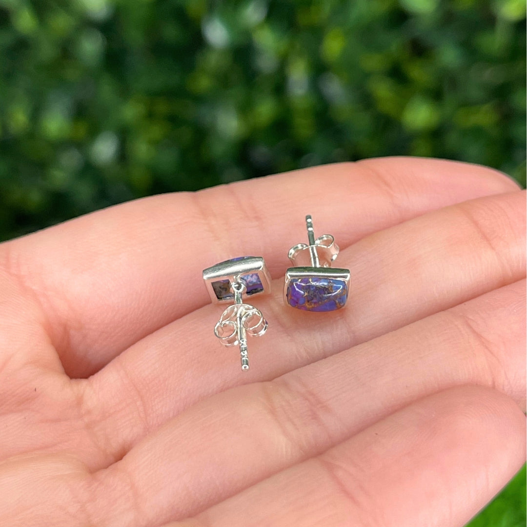 Boucles d'oreilles Turquoise Purple Copper #1