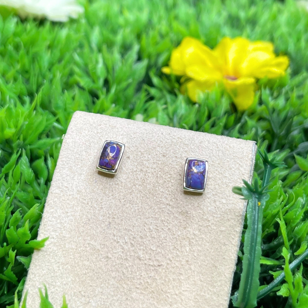 Boucles d&#39;oreilles Turquoise Purple Copper #1