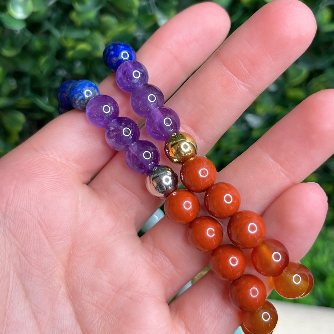 Bracelet 7 chakras vraies pierres Sur-Mesure